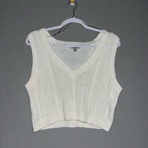 J for Justify Cream Knit Sweater Vest